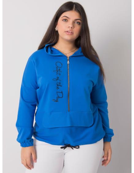 Dámská mikina na zip plus size KAYLEE tmavě modrá