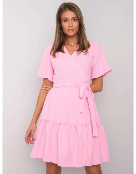 Dámské šaty s volánem LACHELLE růžové