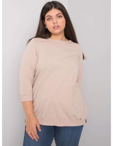 Dámská halenka z bavlny plus size EMMA světle béžová