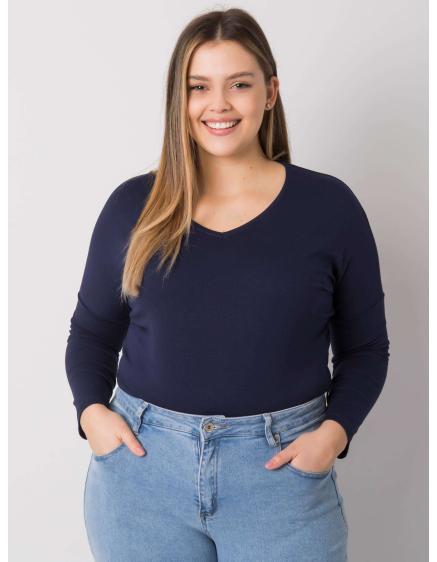 Dámská halenka hladká plus size ELISA námořnicky modrá