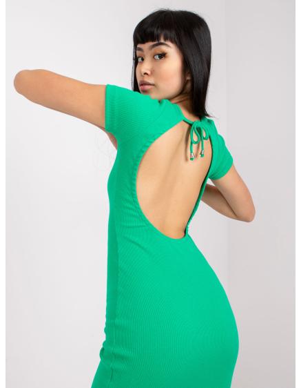 Dámské šaty s krátkým rukávem Nora RUE PARIS tmavě zelené