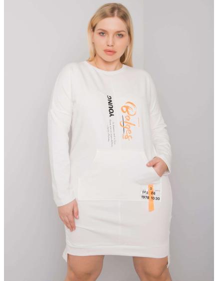 Dámské šaty plus size teplákové AKIRA ecru