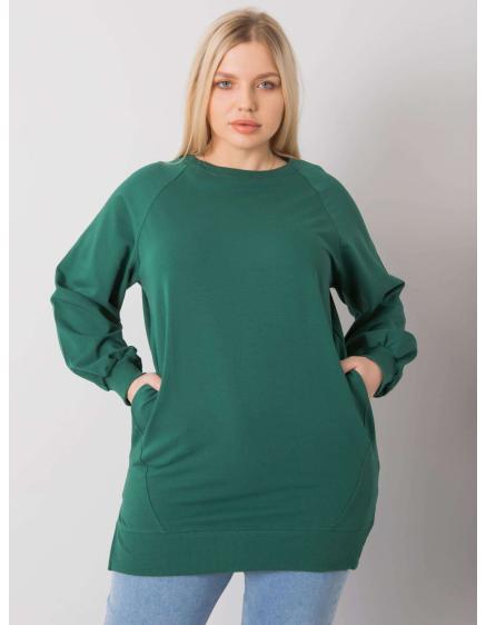 Dámská halenka hladká plus size TOLEDO tmavě zelená