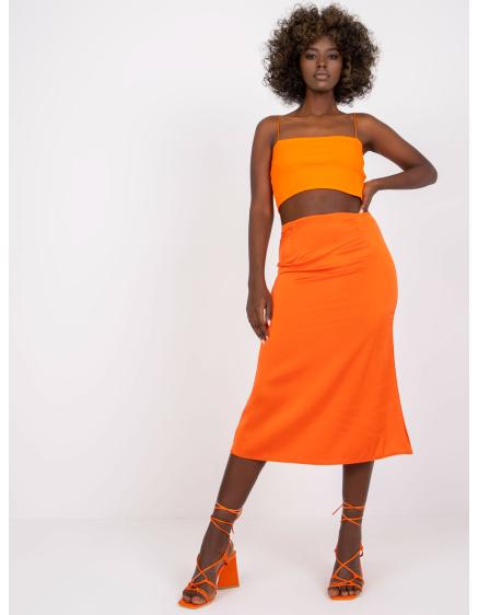 Dámská sukně trapézová midi Terrassa RUE PARIS oranžová