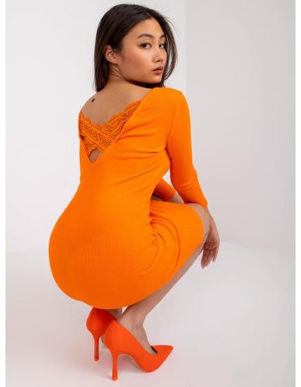 Dámské šaty pruhované mini Batumi RUE PARIS oranžové