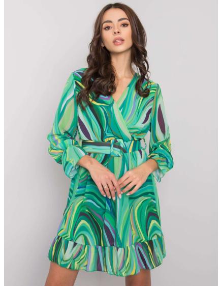 Dámské šaty s páskem KERLEY zelené 