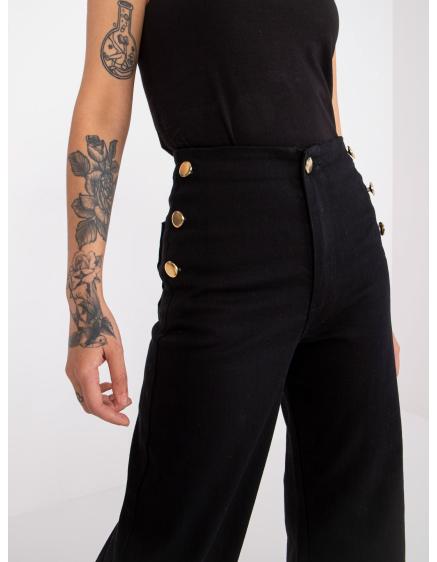 Dámské džíny s ozdobnými knoflíky Marianne RUE PARIS černé