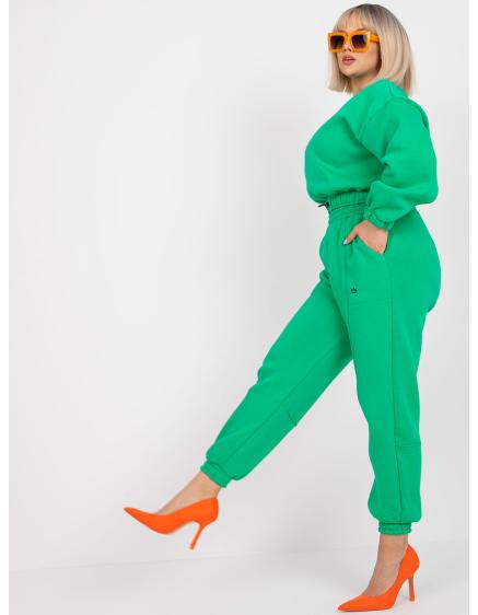 Dámská souprava s kalhotami plus size tepláková MALEAH zelená