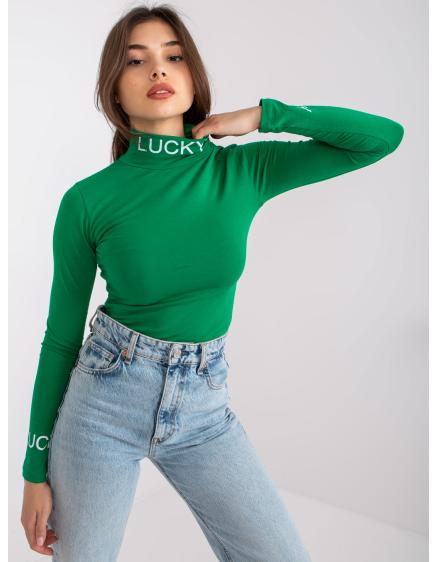 Levně Dámská halenka s nápisem YARINA zelená