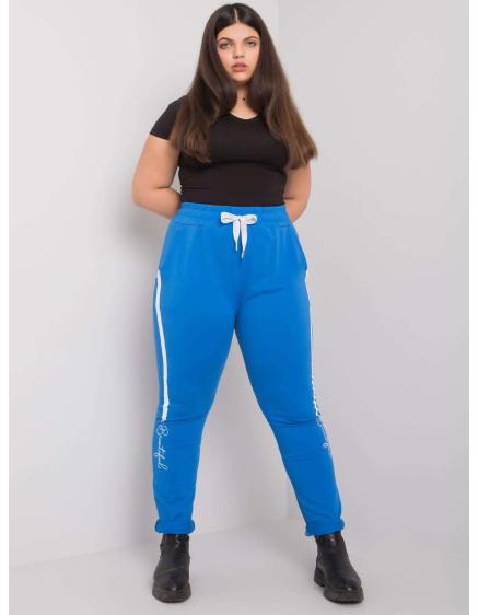 Dámské tepláky s potiskem plus size ABELIA modré 