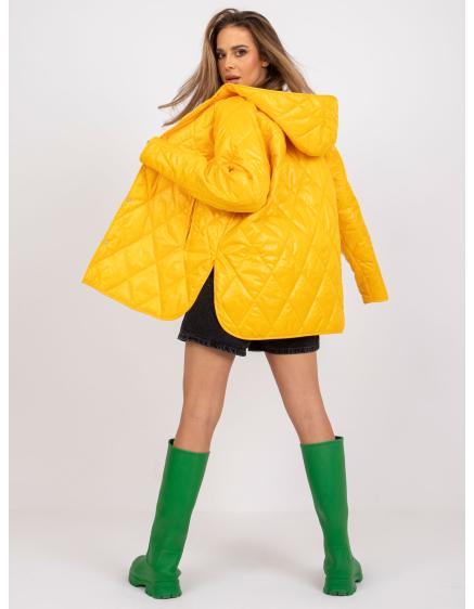 Dámská bunda s kapucí prošívaná Eleanor RUE PARIS tmavě žlutá