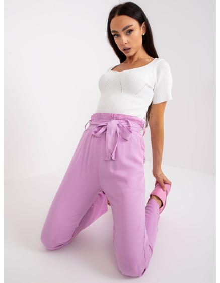 Dámské kalhoty s vysokým pasem TRIA fialové