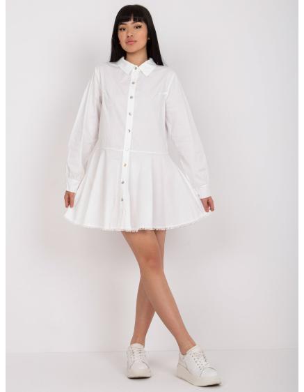 Dámské šaty s dlouhými EMYSER rukávy bílé