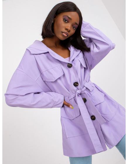 Dámský kabát s kapsami ROCK fialový