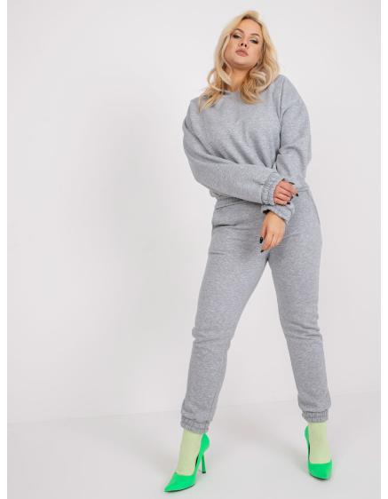 Levně Dámské komplet s kapsami melanžové plus size TIERNAN šedé