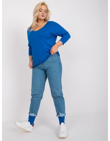 Dámská halenka plus size pro každodenní nošení viskózová GLORIA tmavě modrá Dámská halenka plus size pro každodenní nošení viskózová GLORIA tmavě modrá