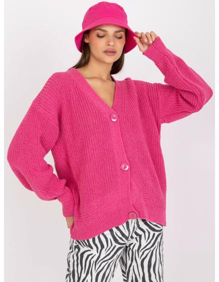 Dámský svetr s dlouhým rukávem oversize RUE PARIS růžový
