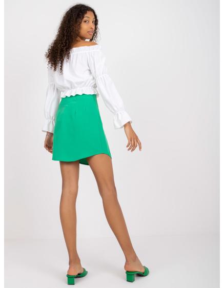 Dámská sukně s vysokým pasem mini RUE PARIS zelená