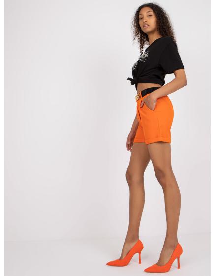 Dámské šortky s vysokým pasem elegantní SIKA oranžové