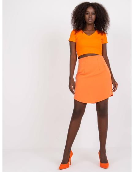 Dámská sukně hladká mini RUE PARIS oranžová