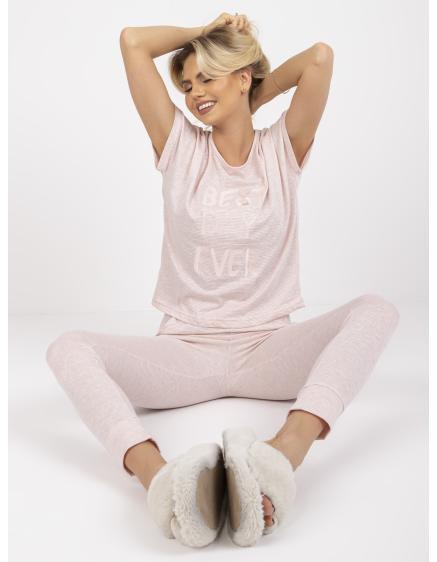 Dámské pyžamo s krátkými rukávy dvoudílné SLEEPY růžové