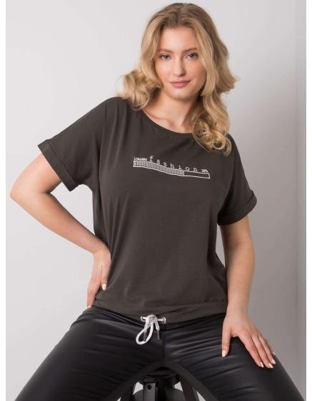 Dámská halenka plus size MAVIS tmavě khaki