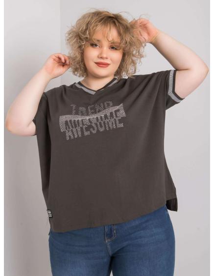 Dámská halenka plus size BILLI tmavě khaki