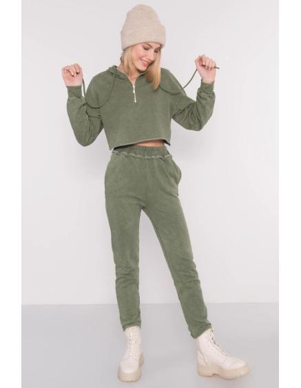 Levně Dámské tepláky BSL khaki