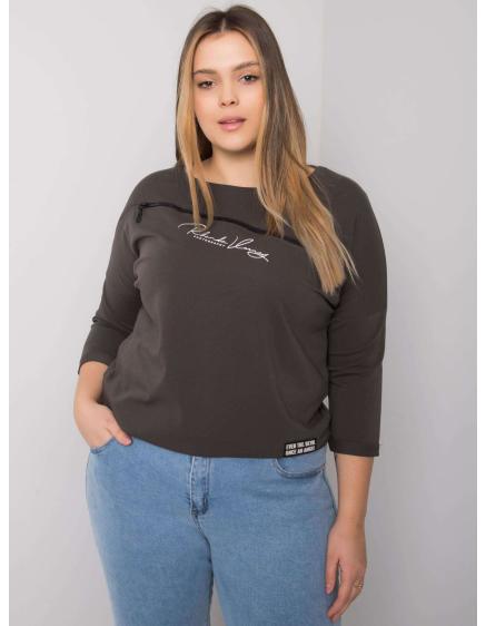 Dámská halenka plus size NOVA tmavě khaki