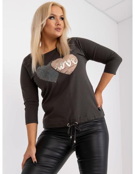 Levně Dámská halenka plus size JACEY khaki