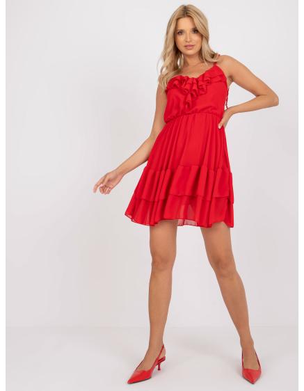 Dámské šaty s volánky mini OCH BELLA červené