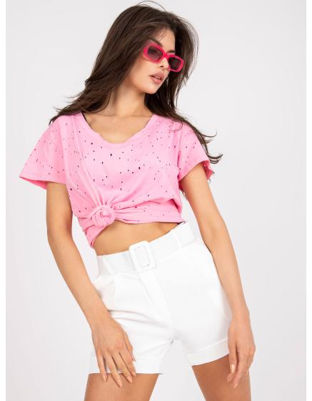 Dámské tričko bavlněné jednobarevné ONE světle růžové