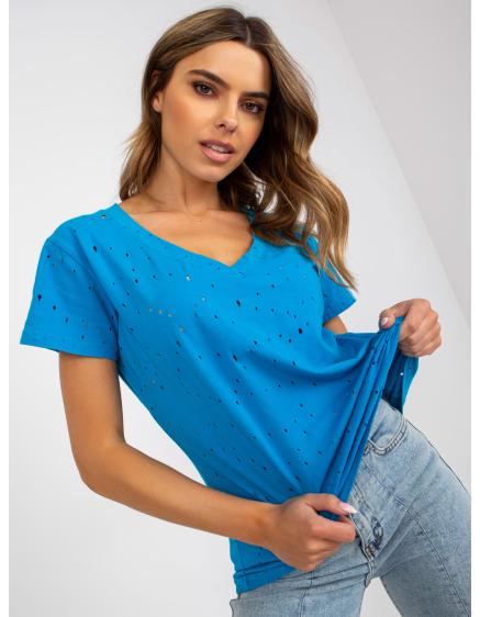 Dámské tričko jednobarevné bavlněné ONE modré