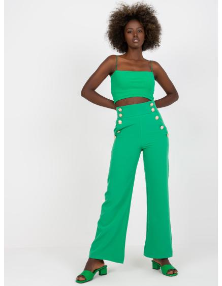 Dámské kalhoty s vysokým pasem BEA zelené