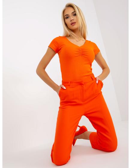 Dámské triko s krátkými rukávy žebrovaná OCH BELLA oranžová