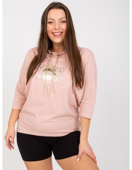 Dámská halenka s 3/4 rukávy plus size WESTON růžová