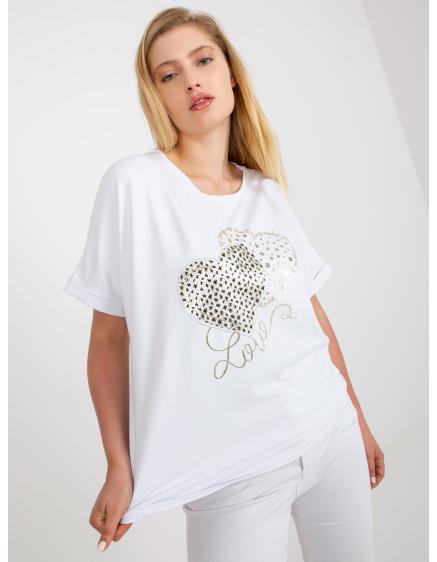 Dámské tričko plus size s potiskem ANATOL bílé