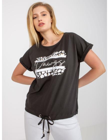 Dámské tričko plus size bavlněné ALIVIA khaki Dámské tričko plus size bavlněné ALIVIA khaki