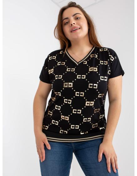 Dámská halenka s výstřihem plus size CLAIR černá  