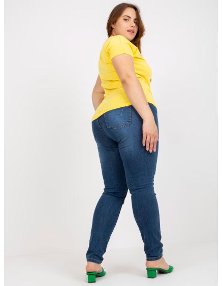 Dámské tričko s výstřihem plus size META žluté  