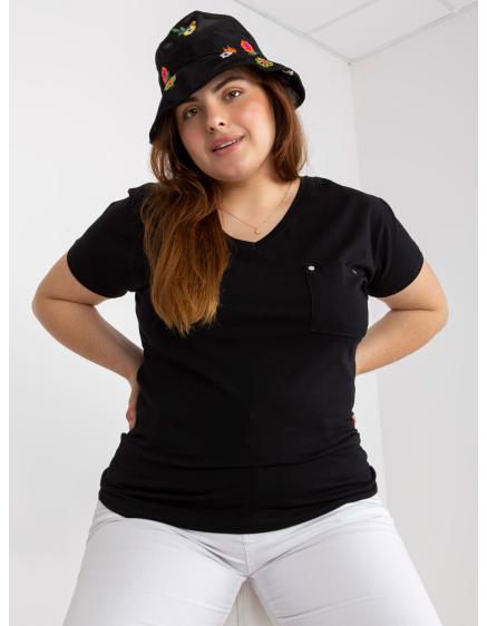 Dámské tričko bavlněné plus size BASIC černé