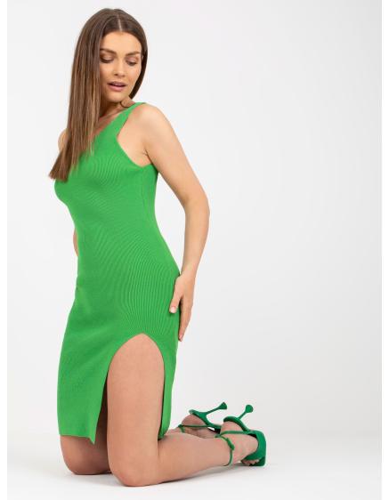 Dámské šaty s rozparkem OCH BELLA zelené