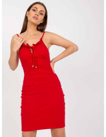 Dámské šaty na ramena RUE PARIS červené