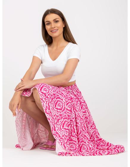 Dámská sukně na léto maxi RUE PARIS bílo-růžová