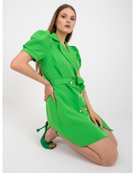 Dámské šaty s krátkými rukávy elegantní koktejlové ZIPPA světle zelené