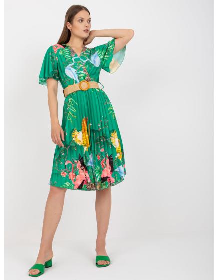 Dámské šaty s páskem AFFIA zelené