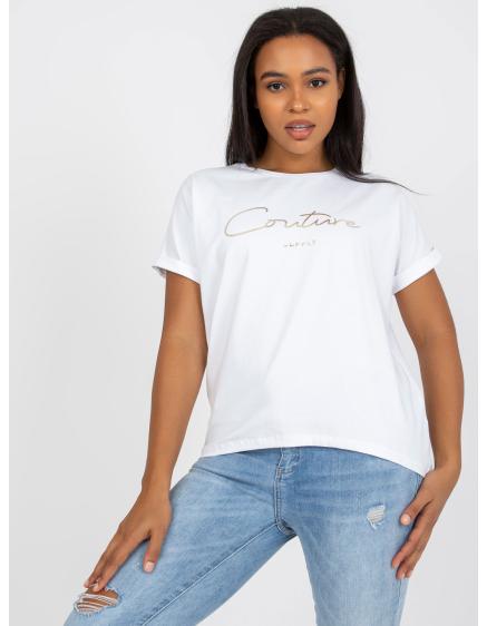 Dámské tričko s kulatým výstřihem plus size AFFRIA bílé