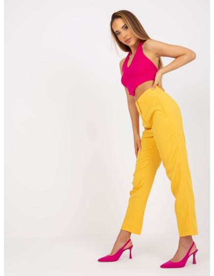 Dámské kalhoty s rovnými nohavicemi ALYSSA tmavě žluté