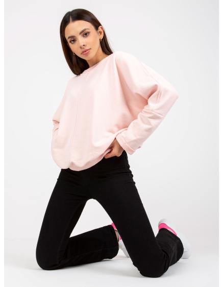 Dámská halenka oversize basic RUE PARIS světle růžová