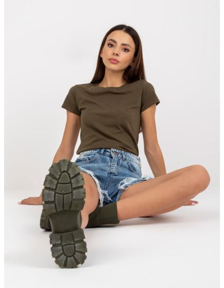 Levně Dámské tričko s kulatým výstřihem FOREST khaki
